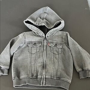 Levi's Kids Hooded Gray Denim-LIKE Jacket
